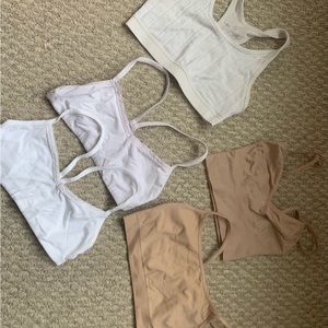 XS Bralette Bra lot Gap Aerie White Ivory Tan Seamless 5 Small